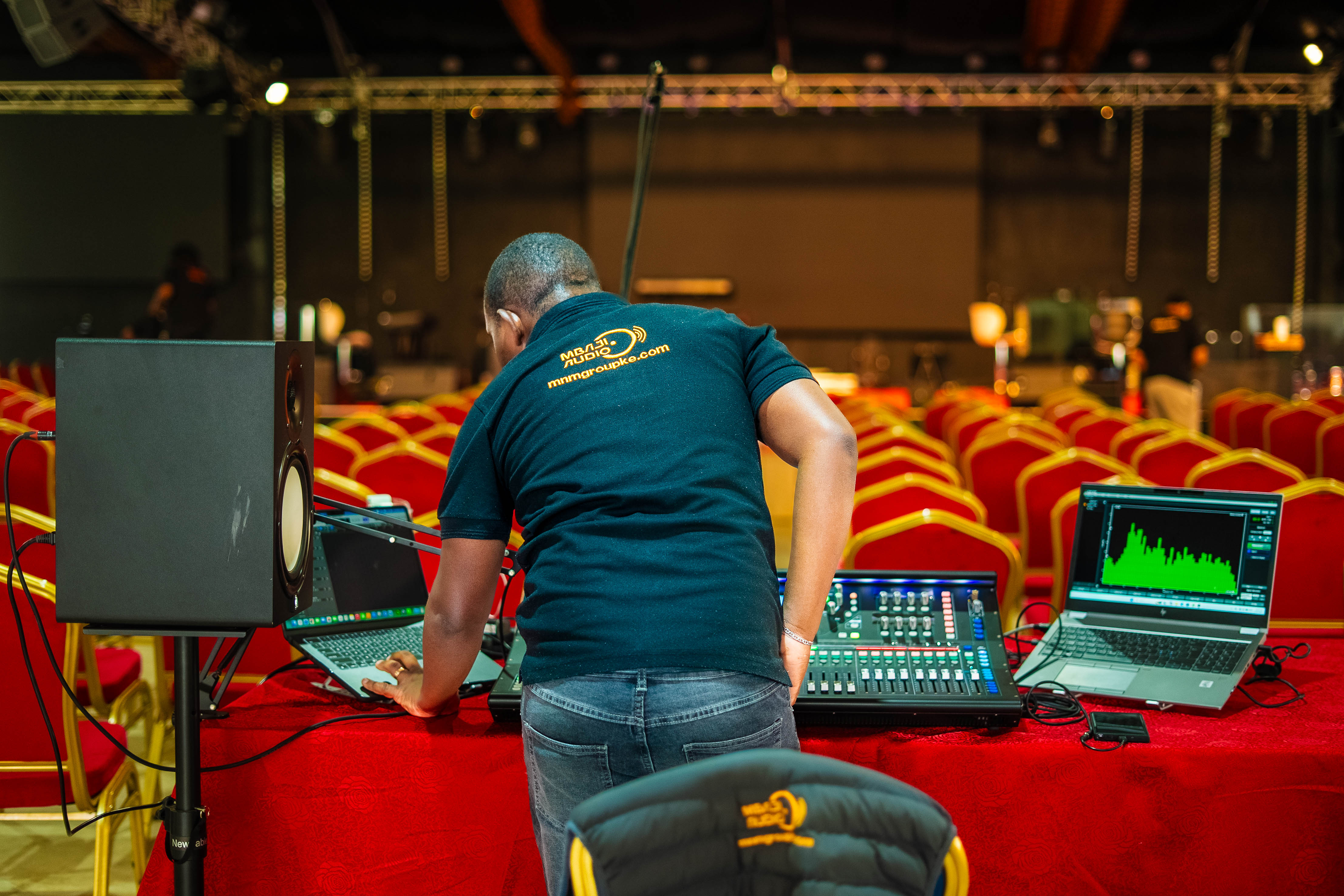 Mbaji Audio team at a live event